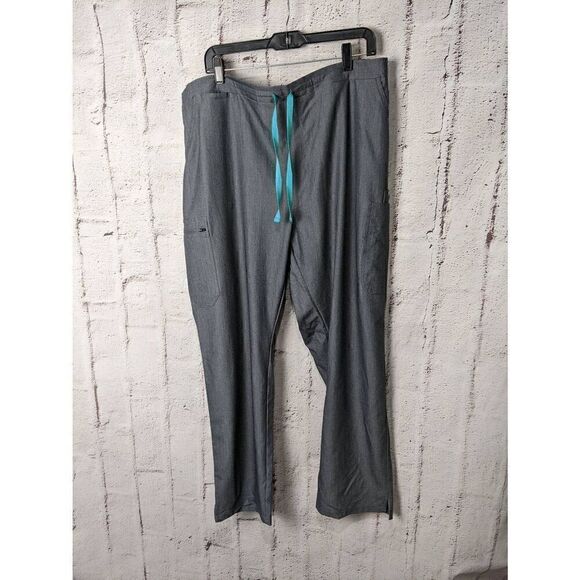 FIGS‎ Yola Skinny Womens Scrub Pants Grey Green Drawstring TW2000R Size XXL - Picture 1 of 9
